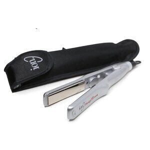 ION Titanium Ceramic Travel Flat Iron 1 Inch Mini Styler Silver Black